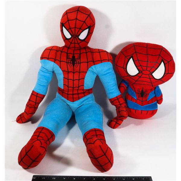 TWO SPIDERMAN PLUSH TOYS