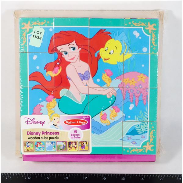 DISNEY PRINCESS WOODEN CUBE PUZZLE