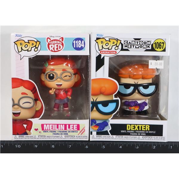 2 FUNKO POP! VINYL FIGURES. POP ANIMATION CARTOON