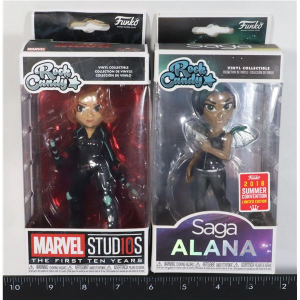 2 FUNKO ROCK CANDY VINYL COLLECTIBLES. MARVEL
