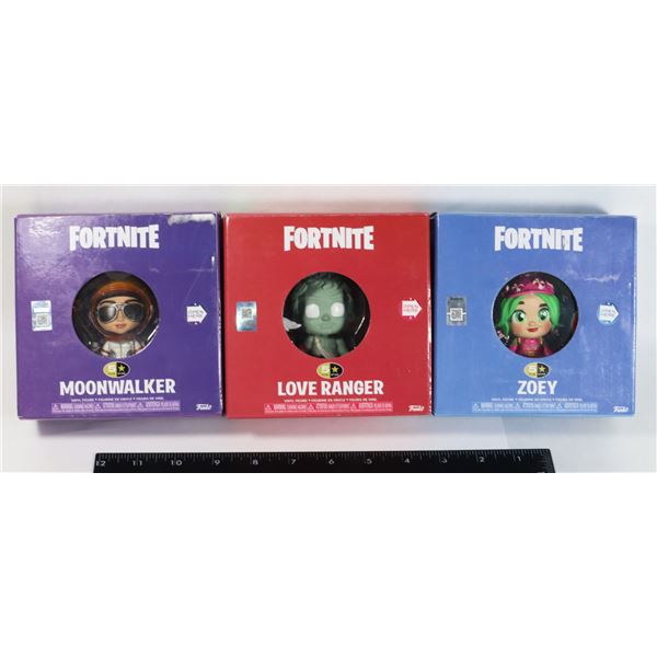 3 FUNKO FORTNITE VINYL FIGURES: LOVE RANGER, ZOEY