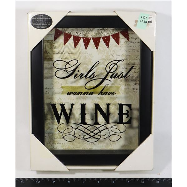 "GIRLS JUST WANNA HAVE WINE" WINE CORK