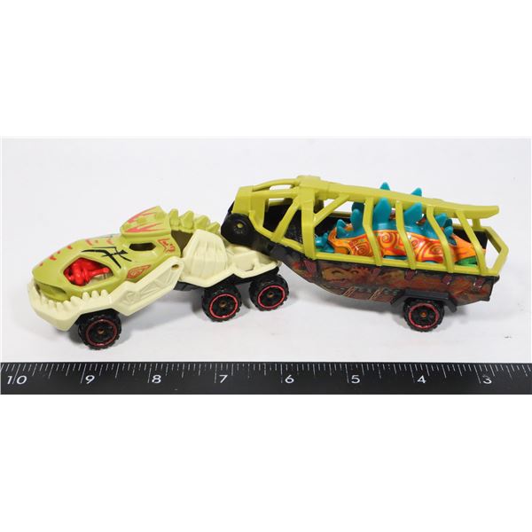 HOT WHEELS FOSSIL FREIGHT TRUCK WITH TRAILER