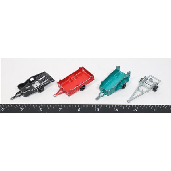 FOUR MAJORETTE MADE IN FRANCE DIE CAST TRAILERS