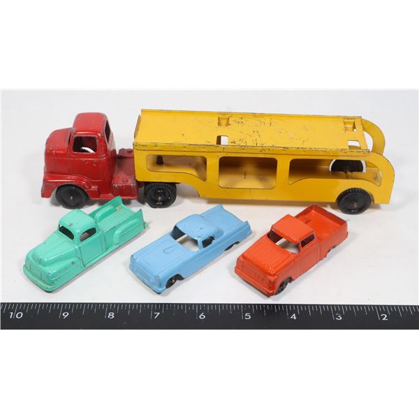 LOT OF VINTAGE TOOTSIE TOY, TOY CARS INCLUDING