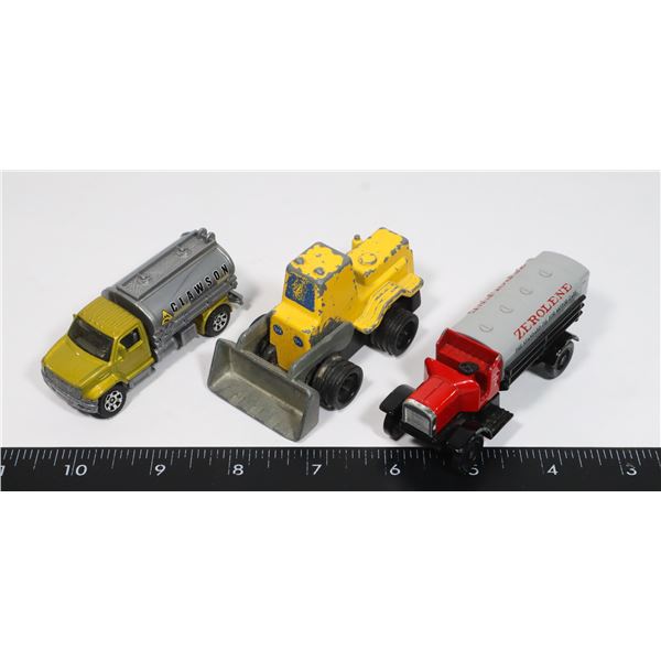 THREE DIECAST WORK VEHICLES, MATCHBOX,