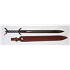 LARGE SWORD IN SHEATH, BLADE LENGTH 23"