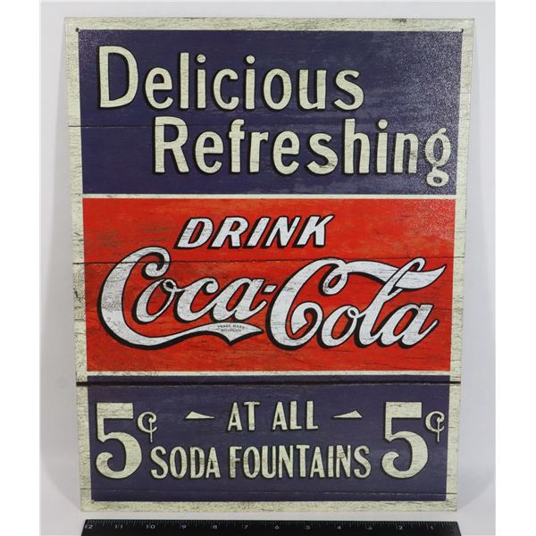 16" X 12.5" ART METAL SIGN, DRINK COCA COLA