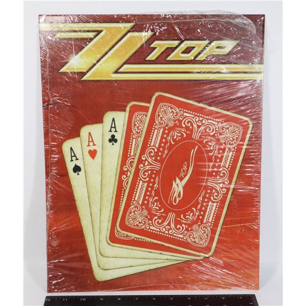 16" X 12.5" ART METAL SIGN, ZZ TOP