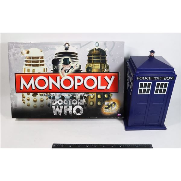 OPEN BOX HASBRO DR. WHO MONOPOLY 50TH ANNIVERSARY