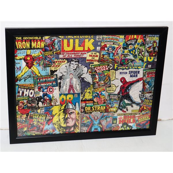 COMPLETED AND FRAMED MARVEL COMICS PUZZLE