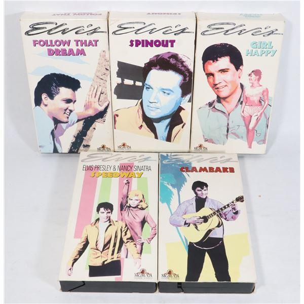 LOT OF 5 ELVIS VHS TAPES. FOLLOW THAT DREAM, GIRL