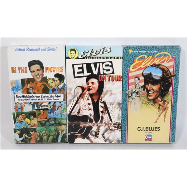 LOT OF 3 ELVIS VHS TAPES ELVIS INTO THE MOVIES,
