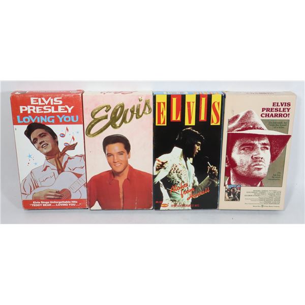 LOT OF 4 ELVIS VHS TAPES. ALOHA FROM HAWAII,