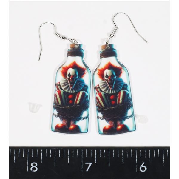 NEW KILLER CLOWN THEME DROP EARRINGS
