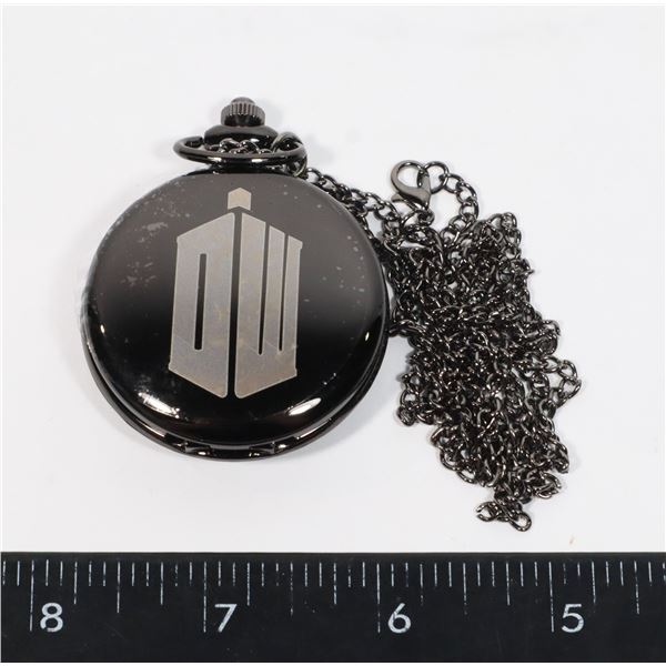 NEW DOCTOR WHO THEME POCKET WATCH WITH CHAIN