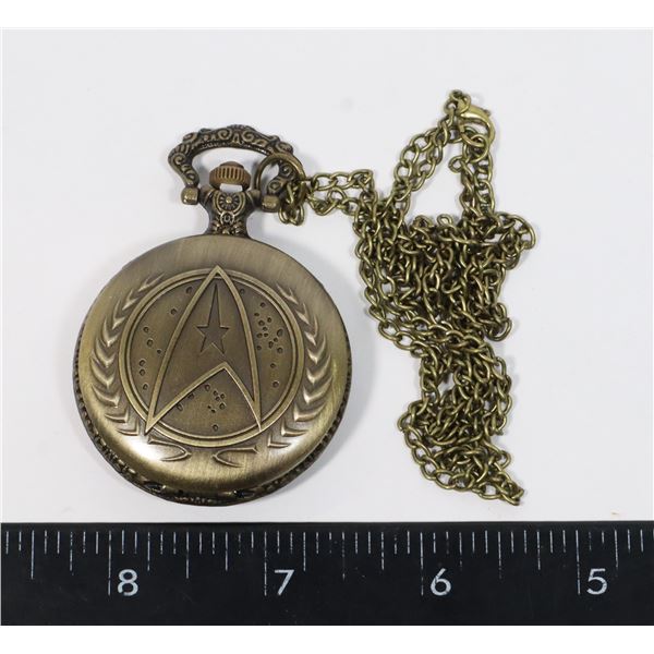 NEW STAR TREK THEME POCKET WATCH WITH CHAIN
