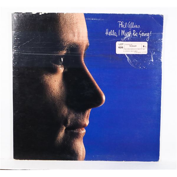 PHIL COLLINS HELLO I MUST BE GOING VINYL RECORD