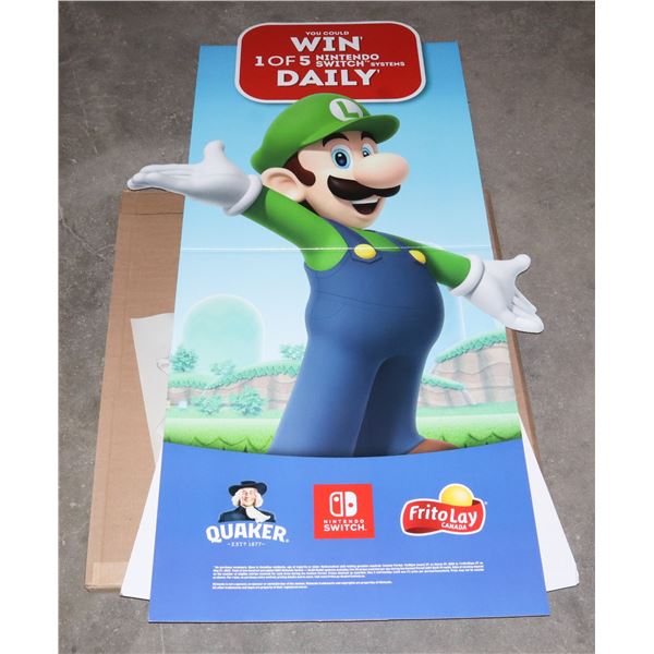 LARGE NINTENDO LUIGI QUAKER FRITO LAY NINTENDO