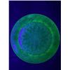 Image 3 : Vintage Uranium Glass Plate w/ Raised Design. Approx. 11" Diam