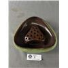Image 1 : Vintage 3 Sided Flower Bowl w/ Frog. Marked Canada 7135A. Approx. 6.5" Across