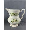Image 2 : 2 Vintage Floral Pitchers - 9.5"H Hand Decorated California Franciscan Ware & 6.75" H Lord Nelson Po