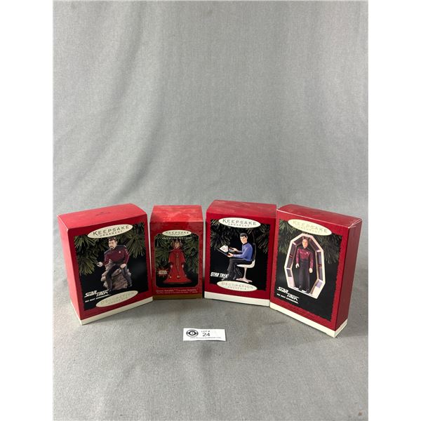 4 Hallmark Keepsake Ornaments - 3 Star Trek & 1 Star Wars