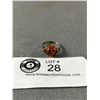 Image 1 : Beautiful Vintage Sterling Silver Genuine Amber Ring