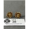 Image 1 : Gold Over Sterling Vintage Flower Earrings