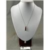 Image 1 : 925 Sterling Silver Genuine Amber Pendant w/ Sterling Chain, Vintage