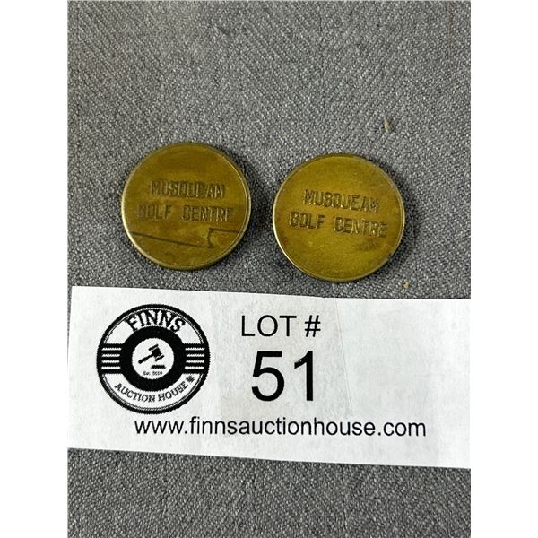 2 Vintage Musqueam Golf Tokens
