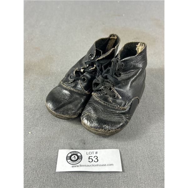 Pair Of Early 1900's Child's Leather Shoes