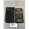 Image 1 : Rare 1930's Tin Litho Baby Calculator w/ Original Wallet