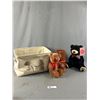 Image 1 : Canvas Tote Bag w/ New Share A Bear & Vintage Bear w/ Stump