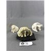 Image 1 : 3 Canadian Pearlite Polar Bear Sculptures. 2" - 3.25" H