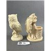 Image 2 : 2 Vintage Satina Resin Figures - 6" H Juliet And Romeo & 5.5" H Owl