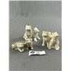 Image 1 : 2 Canadian Wolf Originals Huskies Sculptures & Pearlite Marblecraft Huskies. Approx 2.5" H - 3" H