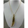 Image 2 : 2 Gold Tone Necklaces w/ 24Kt Dipped Leaf Pendants, Orchid Brooch, Sand Dollar Earrings & Leaf Penda