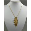 Image 3 : 4 Gold Tone Necklaces, 3 w/ 24Kt Dipped Leaves & 1 w/ Pearl Pendant