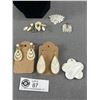 Image 3 : Some Vintage Mother Of Pearl Earrings, Necklace, Brooches & Pendants