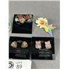 Image 2 : 3 Pairs Of Cloisonne Earrings, Humming Bird Brooch, Vintage Floral Pendants & More