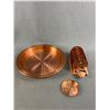 Image 3 : MCM Copper Tray w/ Glass Cocktail Mixer, Glasses & Coaster Set