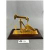 Image 1 : Vintage Brass Replica Oil Derrick On Wood Base