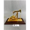 Image 2 : Vintage Brass Replica Oil Derrick On Wood Base