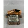 Image 3 : Vintage Bakelite Fountain Pens (One Watermns w/ 14K Nib) & Copper Desk Accessory