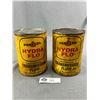 Image 1 : 2 Vintage Pennzoil Hydra Flo Automatic Transmission Fluid Tin Cans w/ Content