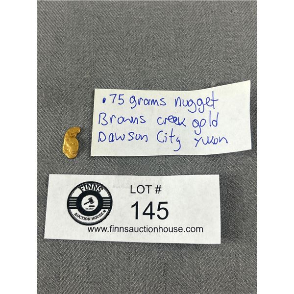 .75 Grams Nuggets Browns Creek Gold, Dawson City, Yukon