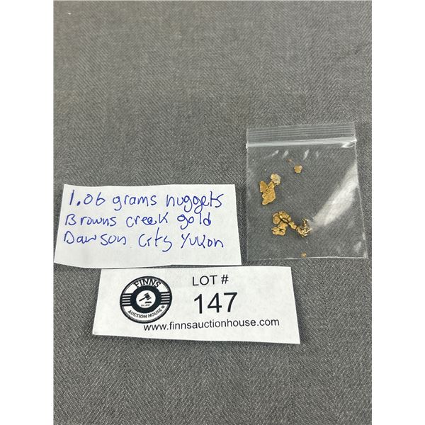 1.06 Grams Nuggets Browns Creek Gold, Dawson City, Yukon