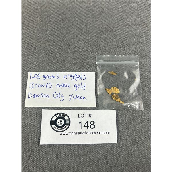 1.05 Grams Nuggets Browns Creek Gold, Dawson City, Yukon