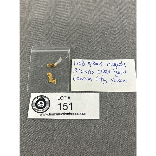 1.08 Grams Nuggets Browns Creek Gold, Dawson City, Yukon
